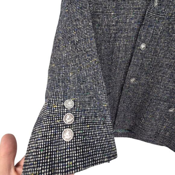 VTG GAELTARRA IRELAND HANDWOVEN TWEED BUTTON FRONT LONG SLEEVE BLAZER JACKET - Picture 5 of 6